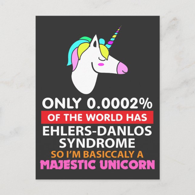 Ehlers Danlos Syndrome - Majestic Unicorn Vykort (Framsida)