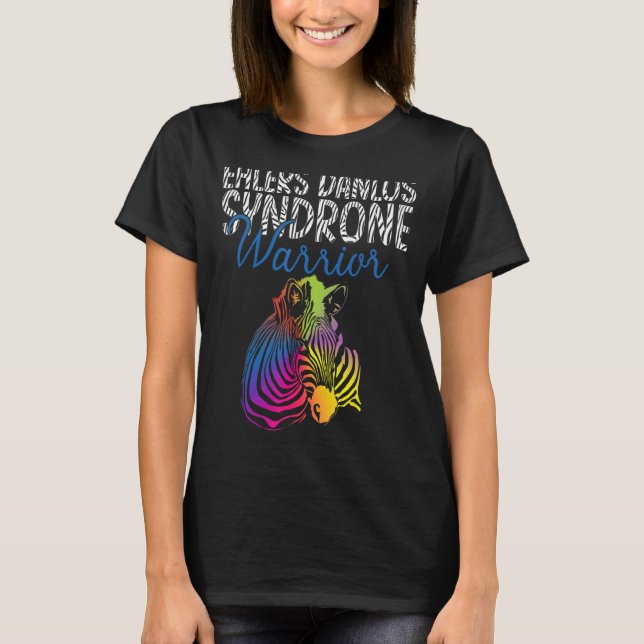 Ehlers Danlos Syndrome Warrior Eds Awareness Zebr T Shirt (Framsida)