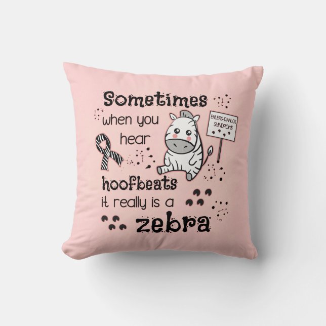 Ehlers-Danlos Syndrome Zebra Awareness Kudde (Framsida)