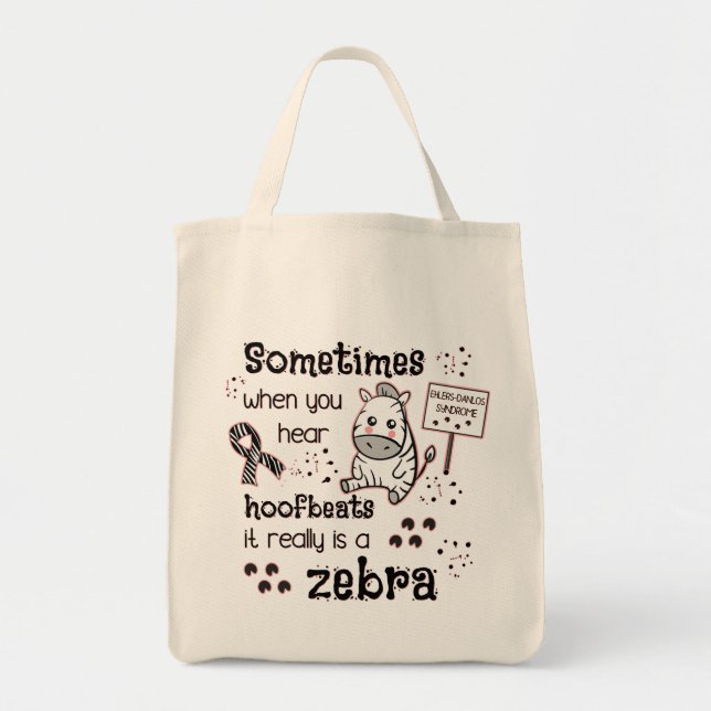 Ehlers-Danlos Syndrome Zebra Awareness Tygkasse (Framsidan)