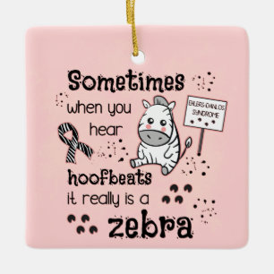 Ehlers-Danlos Syndrome Zebra-medvetande Julgransprydnad Keramik