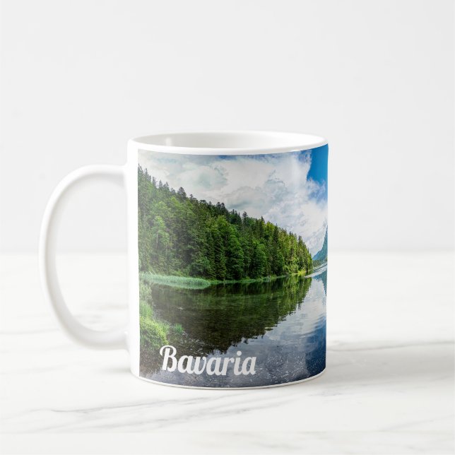Eibsee sjö i Bayern, Tyskland Kaffemugg (Vänster)