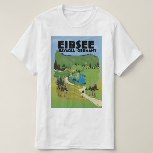 Eibsee Tyskland reseaffisch. T Shirt (Design framsida)