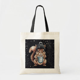 Eichhörnchen mit Tasse und Schnee „Stay Warm“ Tygkasse