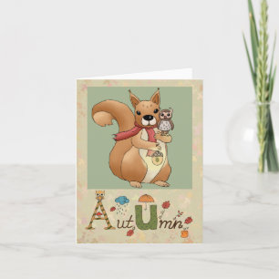 Eichhörnchen und Eule Helgkort