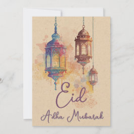 Eid Adha Mubarak Islamiska Lykta Kort