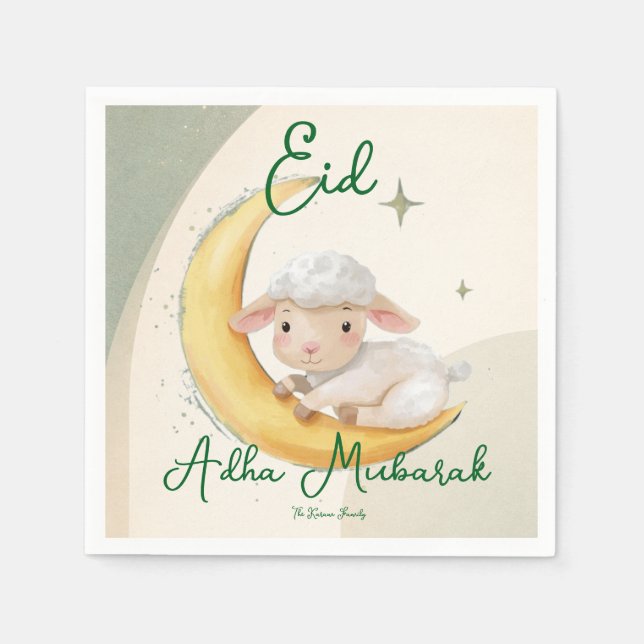 Eid Al Adha dammig grön söt får middag  Pappersservett (Framsidan)