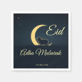 Eid Al Adha Dark Blue Sheep Dinner Pappersservett