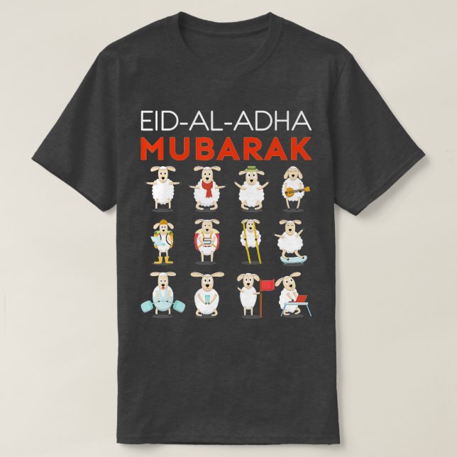 Eid Al Adha Eid Mubarak Lycklig Eid Day Muslim (1) T Shirt (Design framsida)