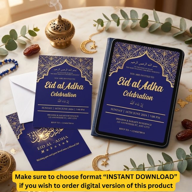 Eid Al Adha-firande Eid Mubarak Eid-fest Inbjudningar (Skapare uppladdad)