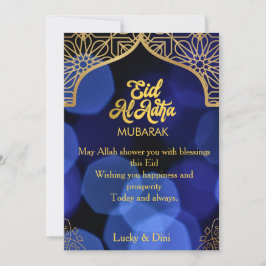 Eid Al Adha Golden Mandala Flat Helgdag Card Inbjudningar