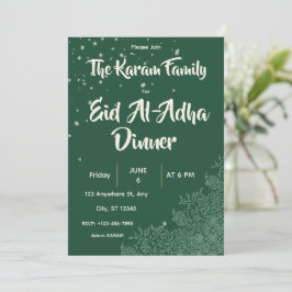 Eid Al-Adha grön middag Inbjudningar