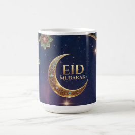 Eid Al-Adha islamisk högtid Guld och marinblå Kaffemugg