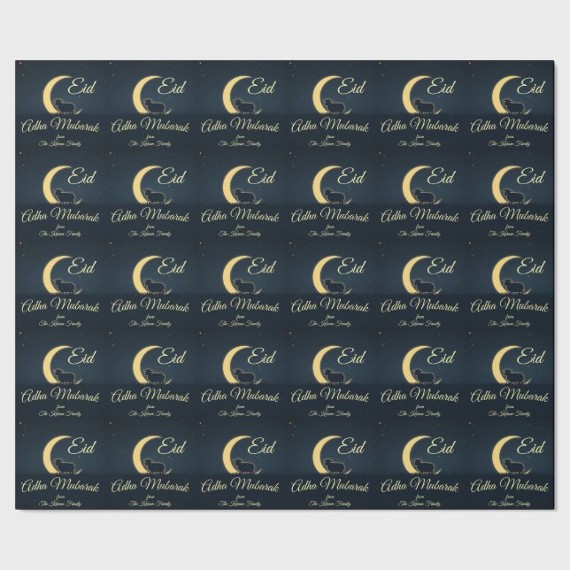 Eid Al Adha Mörkblå Får Middag  Presentpapper (Seam)