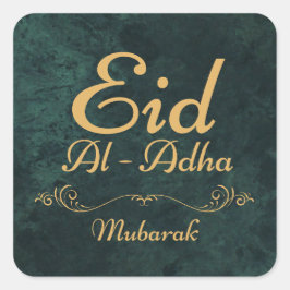 EID AL ADHA MUBARAK 2025 FYRKANTIGT KLISTERMÄRKE