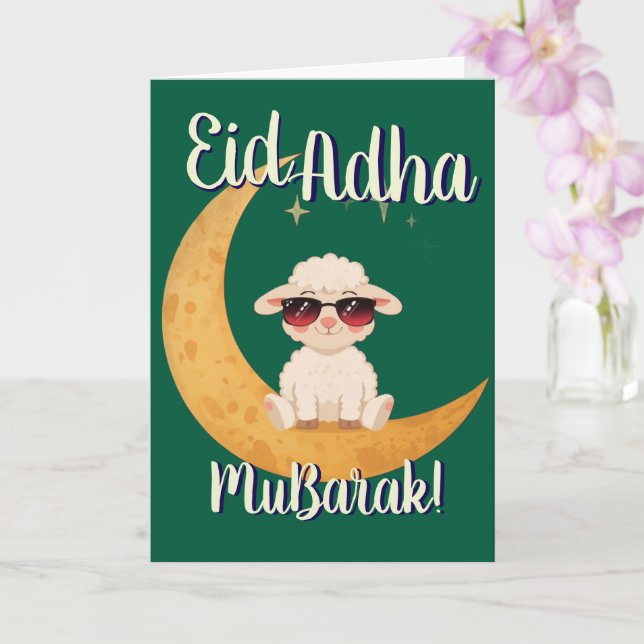 Eid Al Adha Mubarak Cute Sheep Greeting Card  Kort (Orkide)