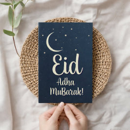 Eid Al Adha Mubarak Elegant Blå Grattiskort Inbjudningar