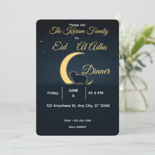 Eid Al Adha Mubarak Elegant Fest Inbjudningar