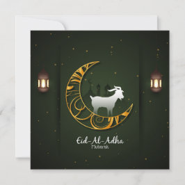 Eid Al Adha Mubarak Gyldene halvmånen Get Islamisk Julkort