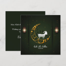 Eid Al Adha Mubarak Gyldene halvmånen Get Islamisk Julkort