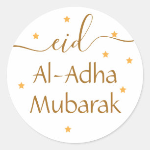 Eid Al Adha Mubarak Islamic Hälsning Runt Klistermärke