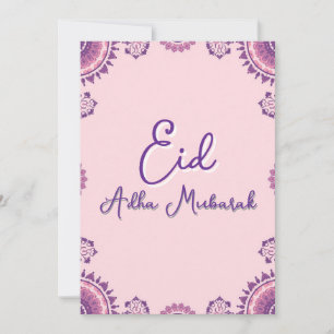 Eid Al Adha Mubarak Modern Lila Grattiskort Inbjudningar