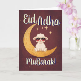 Eid Al Adha Mubarak Roligt Får Grattiskort Kort
