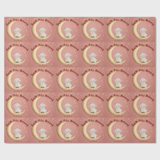 Eid Al-Adha Mubarak Rosa Presentpapper (Platt)