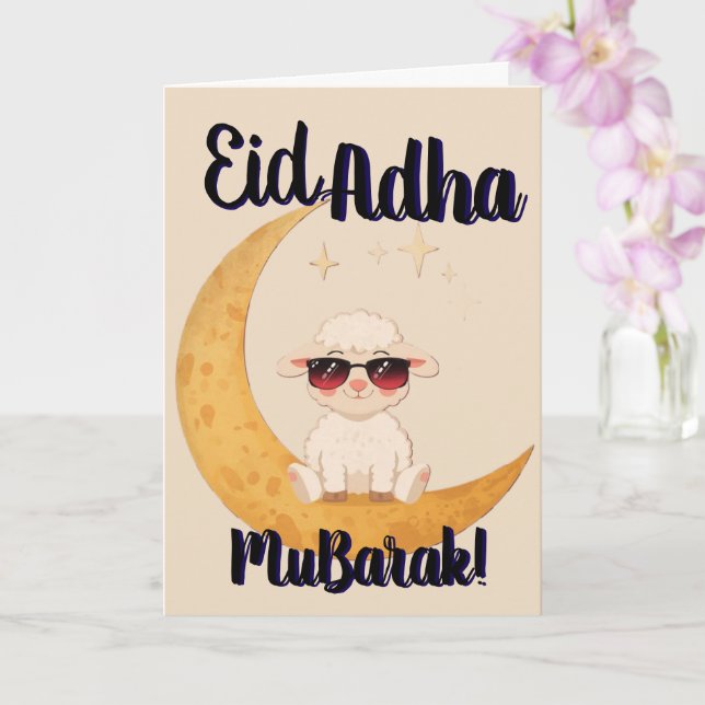 Eid Al Adha Mubarak Söt Får Grattiskort Kort (Orkide)