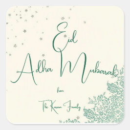 Eid Al Adha Personalized Eid Mubarak  Fyrkantigt Klistermärke