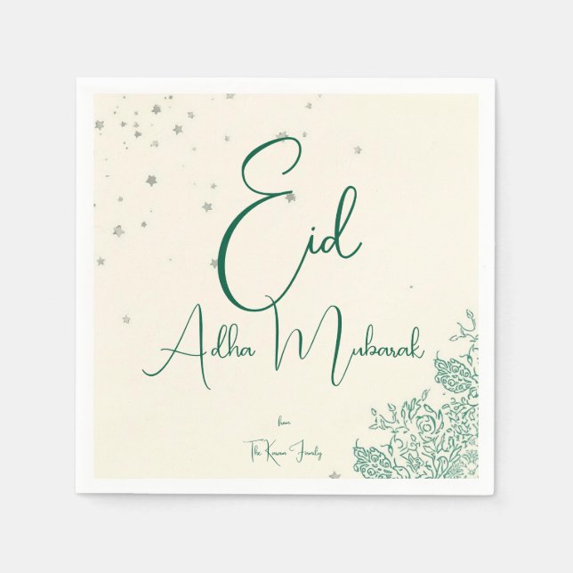 Eid Al Adha Sagggrön Middag  Pappersservett (Framsidan)