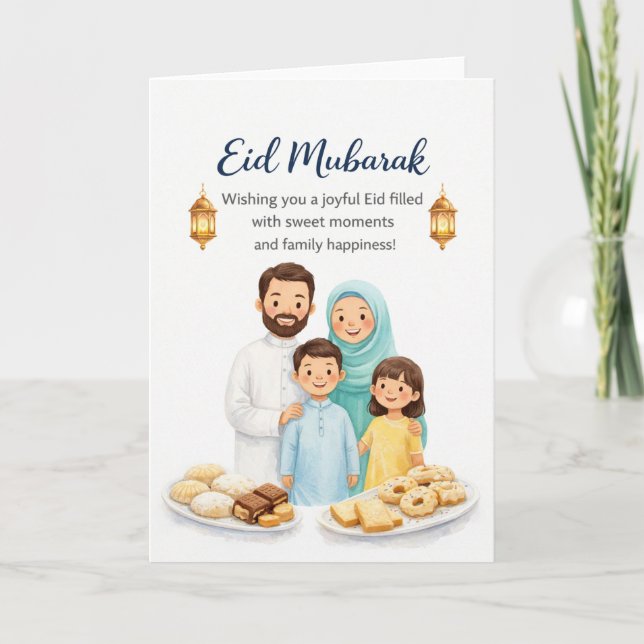Eid al-Fitr familjehöjdpunktskort Kort (Framsida)