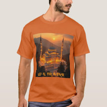 Eid Al Fitr Festive Guld Art Tshirt För manar