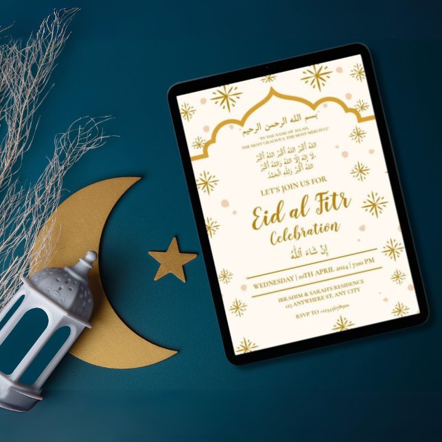 Eid Al Fitr Firande Eid Mubarak EDITABLE Inbjudningar (Skapare uppladdad)