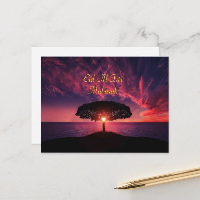 Eid Al-Fitr Greeting Cards Vykort (Fram/Back In Situ)