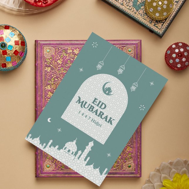 Eid al-Fitr Mubarak 1447H | Modern islamisk design Tack Kort (Skapare uppladdad)