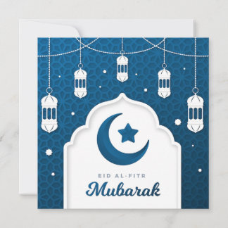 Eid Al-Fitr Mubarak Måne och stjärnor Julkort
