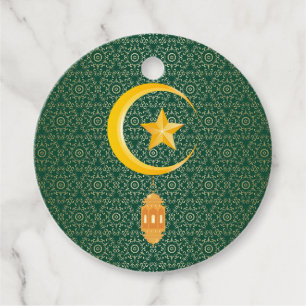 Eid al Fitr Mubarak Ramadan Kareem Måne Star Gåvor Etiketter