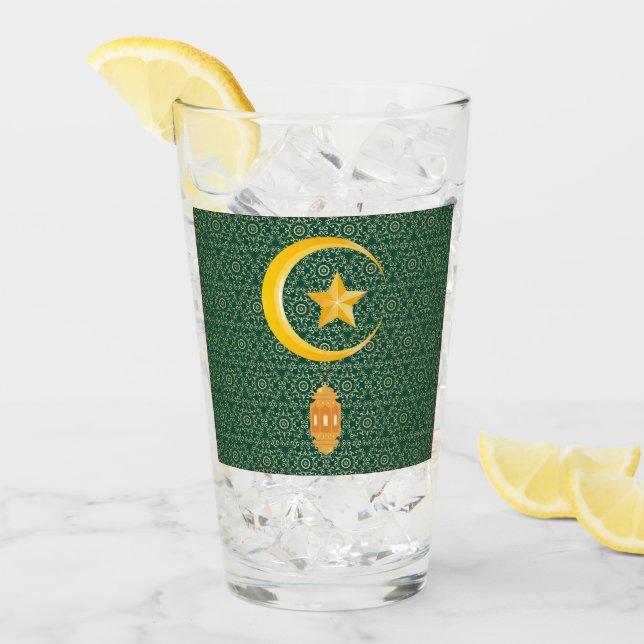 Eid al Fitr Mubarak Ramadan Kareem Måne Star Glaskopp (Framsida Ice)