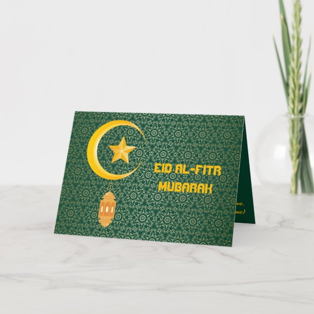 Eid al Fitr Mubarak Ramadan Kareem Måne Star Kort (Framsida)