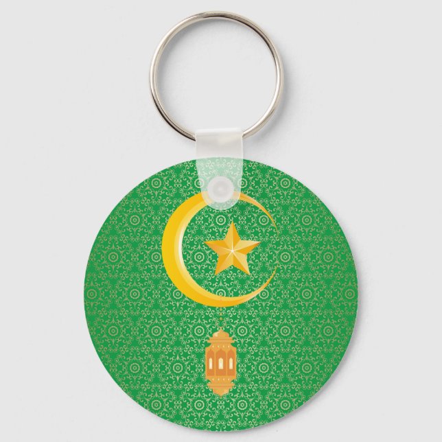Eid al Fitr Mubarak Ramadan Kareem Måne Star Nyckelring (Framsida)