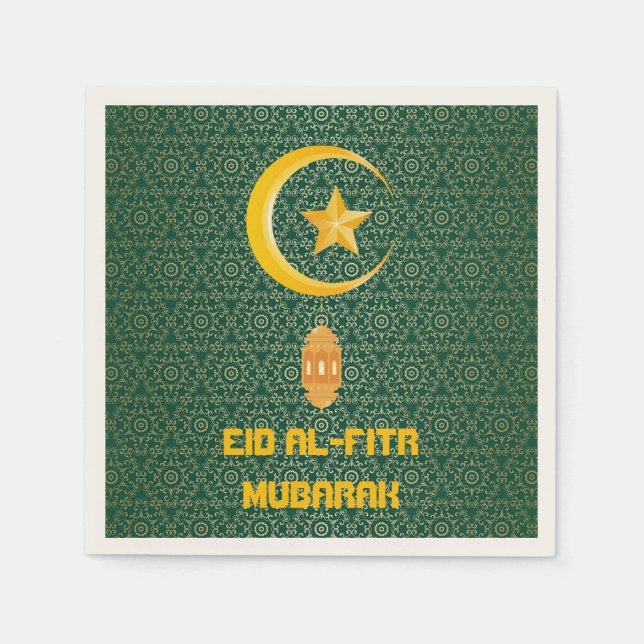 Eid al Fitr Mubarak Ramadan Kareem Måne Star Pappersservett (Framsidan)