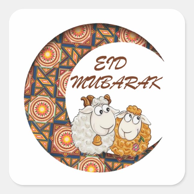 eid aladha mubarak 2023 fyrkantigt klistermärke (Framsida)