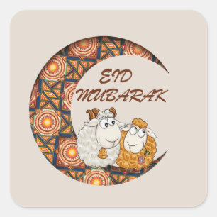 eid aladha mubarak 2025 fyrkantigt klistermärke