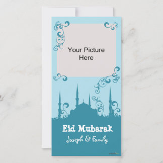 Eid Blue Swirl-fotokort