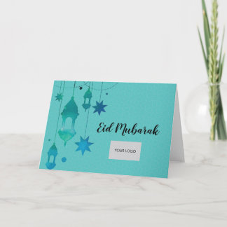 Eid Corporate Greeting Card - Light Blue Kort