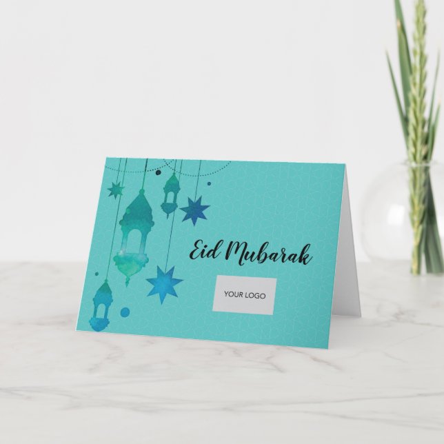 Eid Corporate Greeting Card - Light Blue Kort (Framsida)