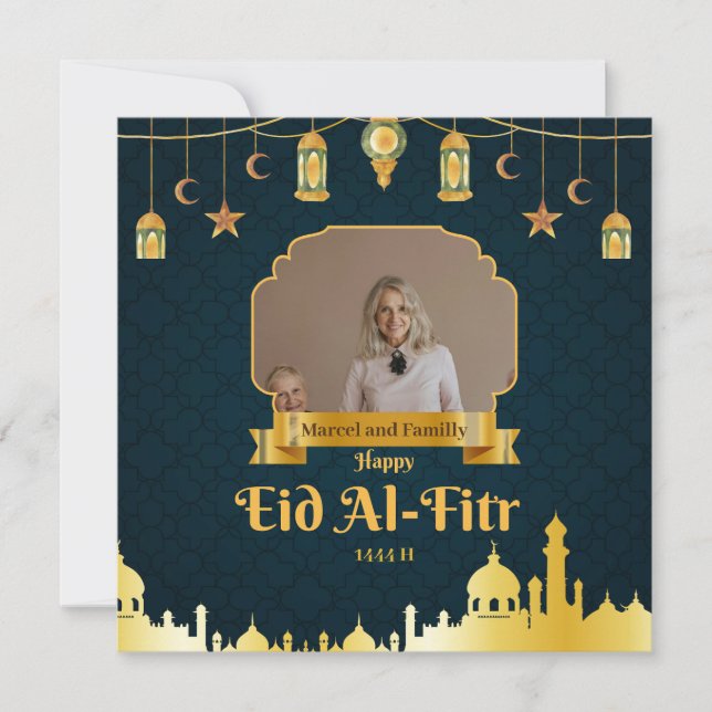 Eid El-fitr-kort, Lycka med vår Eid Mubarak Julkort (Framsida)