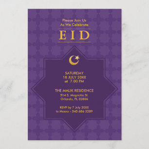 Eid-firande 8-spetsig stjärnfest-inbjudan inbjudningar