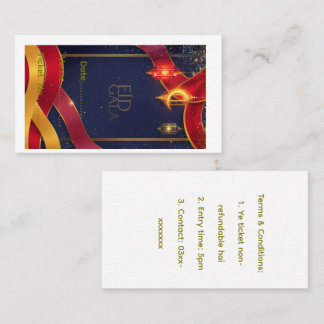 Eid-firande Biljett - Rött Guld Band Design